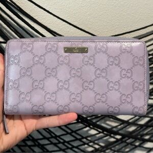 Gucci Light Purple Embossed Wallet